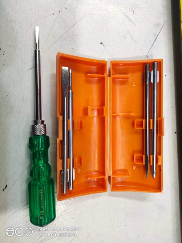 Tapariya Taparia 812 Screw Driver Set with Neon Bulb - 5 Blade, Orange, NA